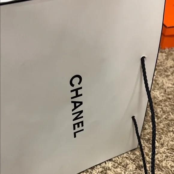 Chanel Classic White Storage Bag with Black Accents - Picture 4 of 7